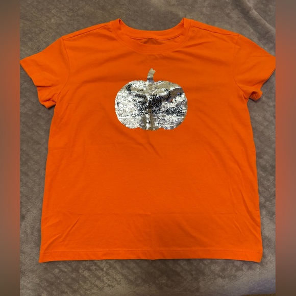 PUMPKIN 🎃 Sequins Shirt / Cat & Jack / Large (10/12) - Picture 8 of 10